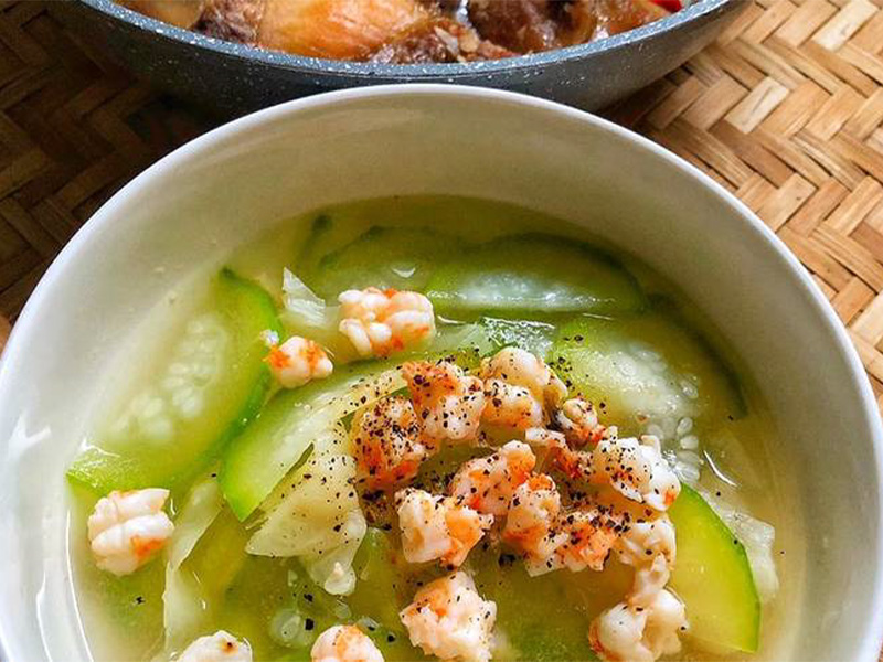canh nấu tôm